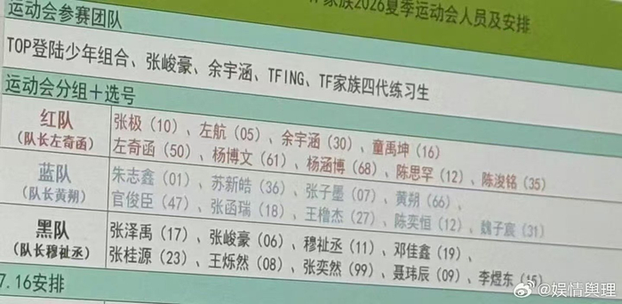 华体会官方网站-TF家族夏日运动会分组阵容曝光|皓极|涵坤|黄朔|苏新皓|志极_新浪体育_新浪新闻